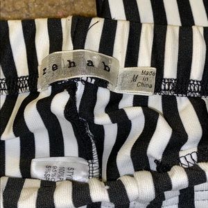 Black and white striped rehab pants